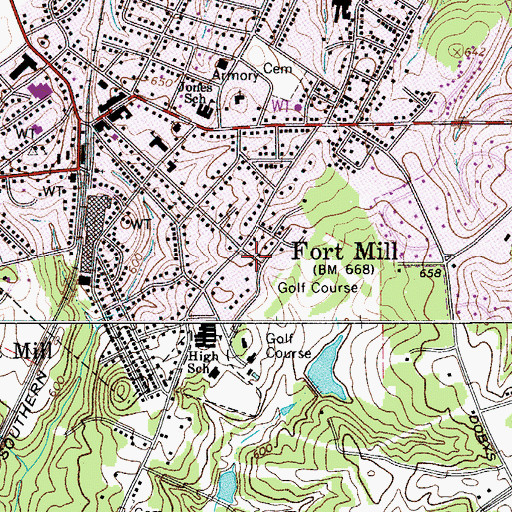 Topographic Map of Kanawha Hills, SC