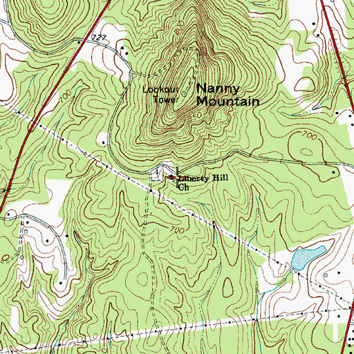 Topographic Map of Liberty Hill School (historical), SC