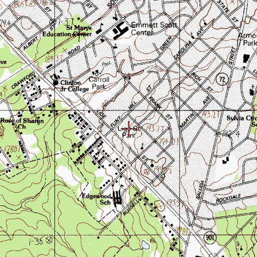 Topographic Map of Lige Street Park, SC