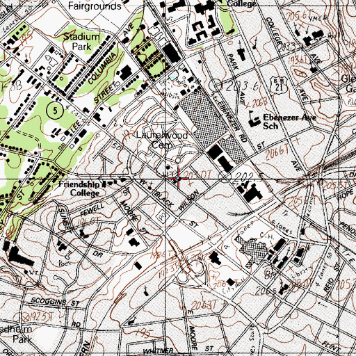 Topographic Map of Main Street United Methodist Church, SC