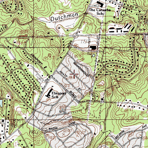 Topographic Map of Matthews Estates, SC