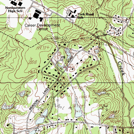 Topographic Map of Meadow Lakes, SC