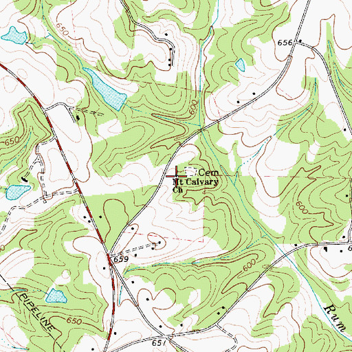 Topographic Map of Mount Calvary School (historical), SC