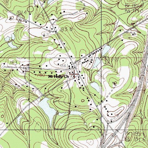Topographic Map of Mount Holly United Methodist Church, SC