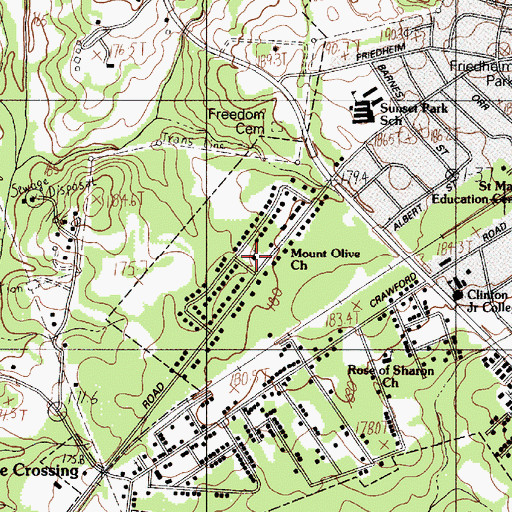 Topographic Map of Mount Olive United Methodist Church, SC