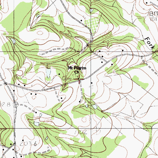 Topographic Map of Mount Pilgrim Church, SC