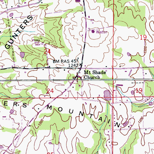 Topographic Map of Mount Shade Church, AL