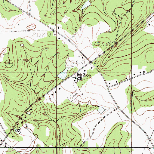 Topographic Map of Mount Zion Baptist Church, SC