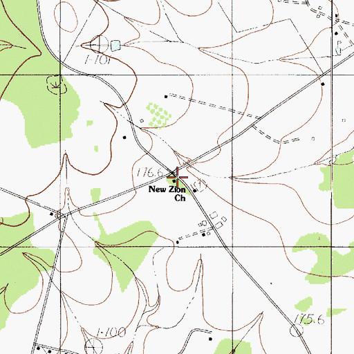 Topographic Map of New Zion Community Center, SC