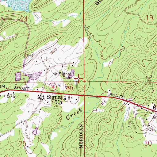 Topographic Map of Mount Signal Cemetery, AL