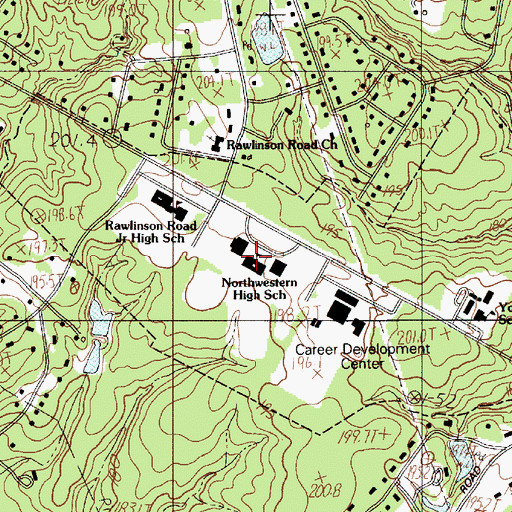 Topographic Map of Northwestern High School, SC