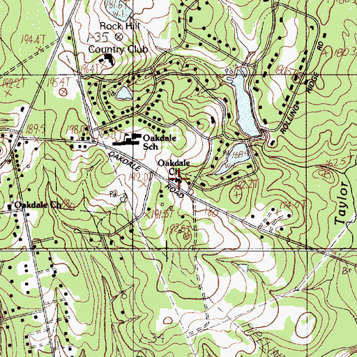 Topographic Map of Oakdale Baptist Church, SC