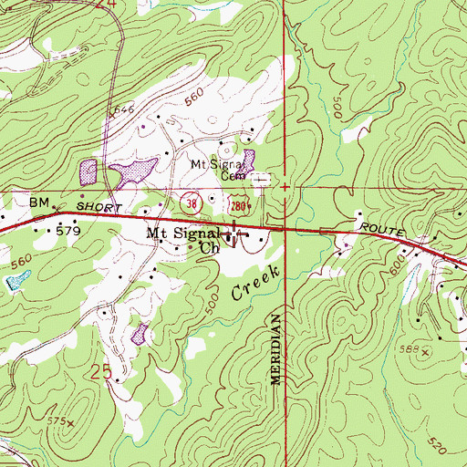 Topographic Map of Mount Signal Church, AL