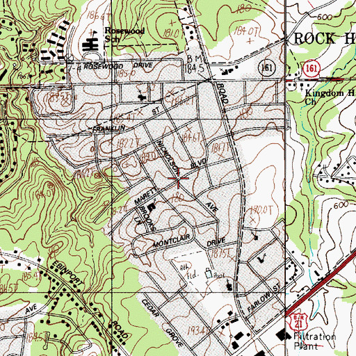Topographic Map of Oakwood Acres, SC