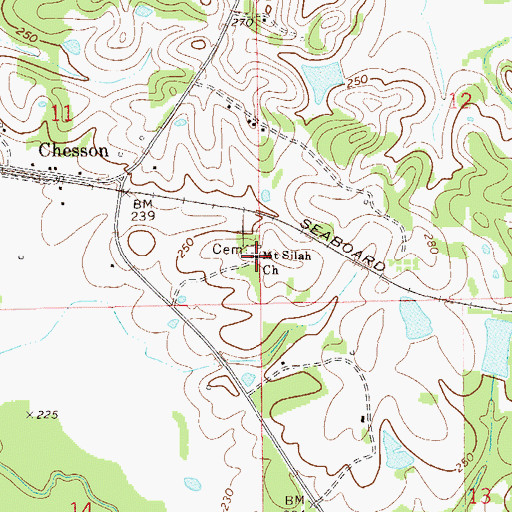 Topographic Map of Mount Silah Church, AL