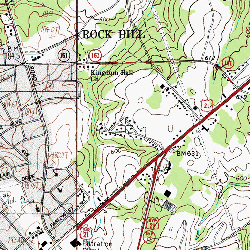 Topographic Map of Pecan Grove, SC
