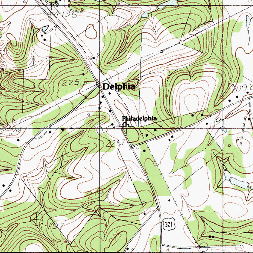 Topographic Map of Philadelphia School (historical), SC