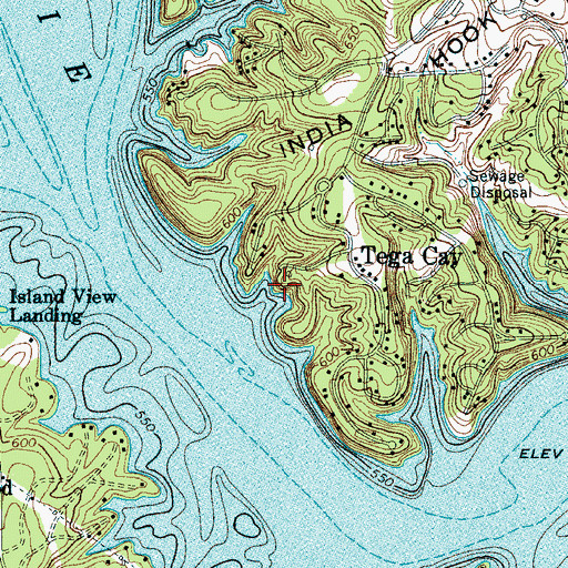 Topographic Map of Pitcairn Cove Beach Park, SC