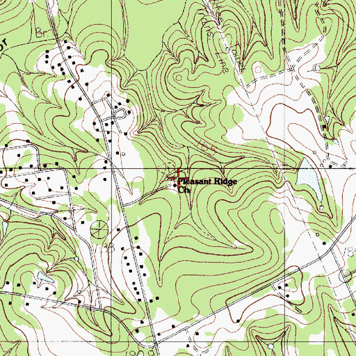 Topographic Map of Pleasant Ridge Baptist Church, SC