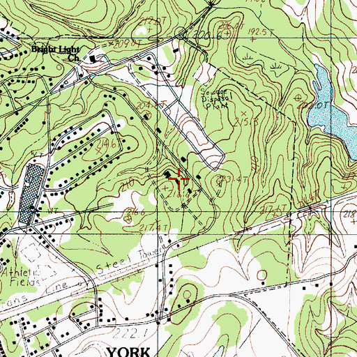 Topographic Map of Poplar Acres, SC