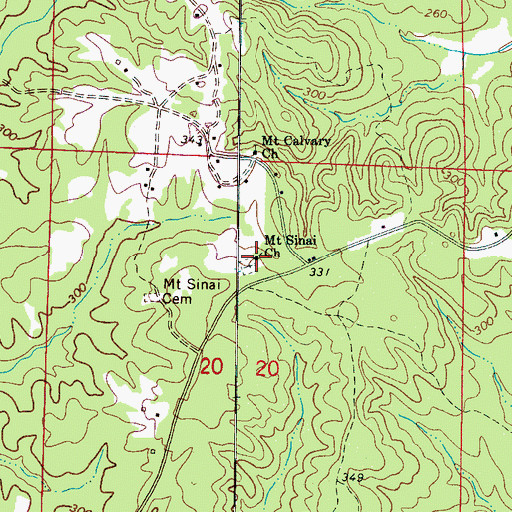 Topographic Map of Mount Sinai Church, AL