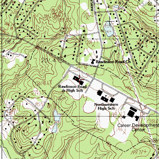 Topographic Map of Rawlinson Road Junior High School, SC
