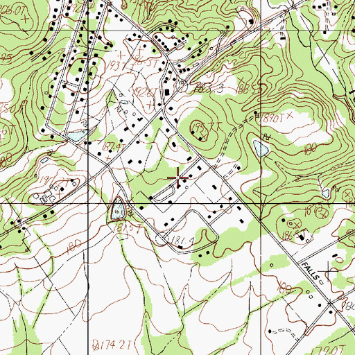 Topographic Map of Red Oaks, SC