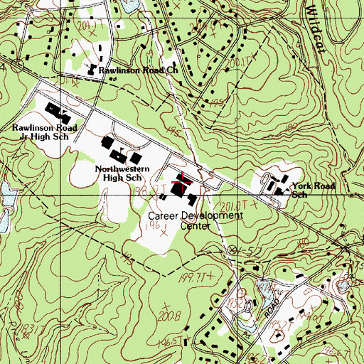 Topographic Map of Rock Hill Career Development Center, SC