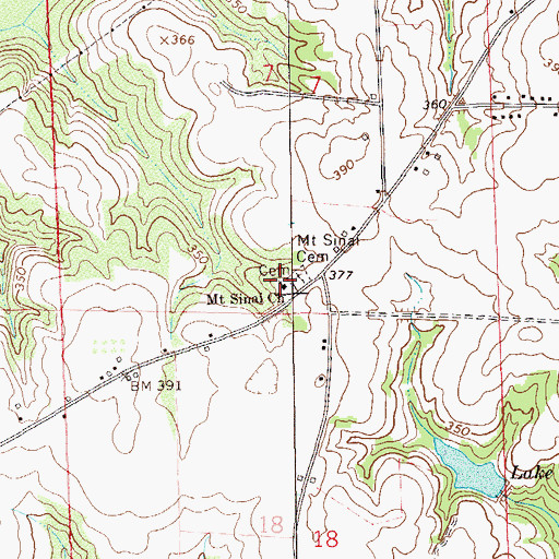 Topographic Map of Mount Sinai Church, AL