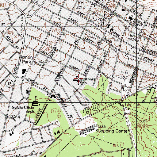 Topographic Map of Saint Annes School, SC