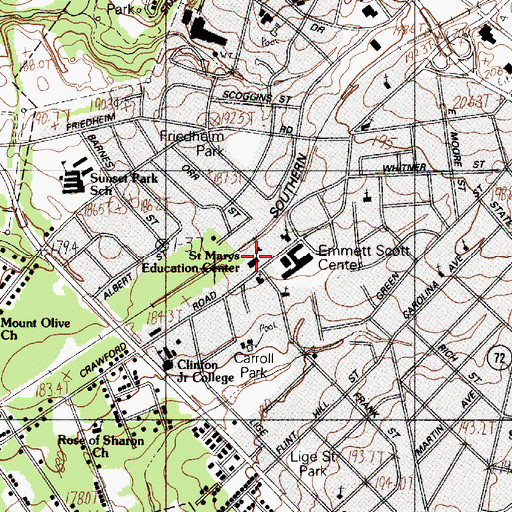 Topographic Map of Saint Marys Education Center, SC