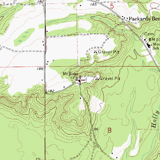 Topographic Map of Mount Sinai Church, AL