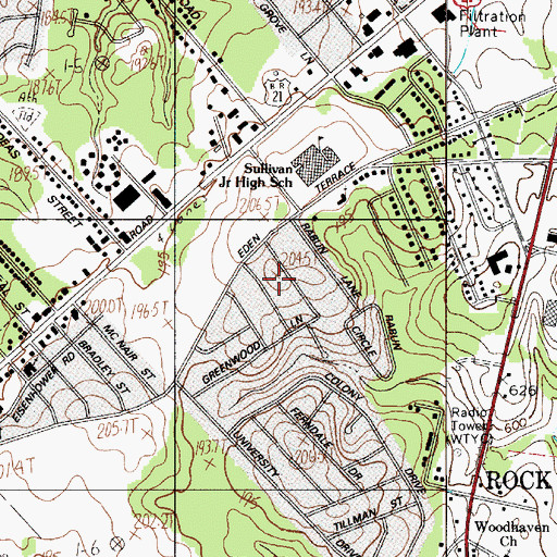 Topographic Map of Sedgefield, SC