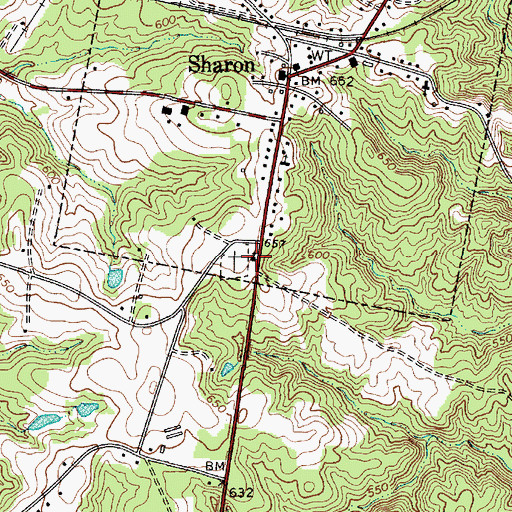 Topographic Map of Sharon Associate Reformed Presbyterian Church, SC