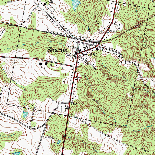 Topographic Map of Sharon Baptist Church, SC