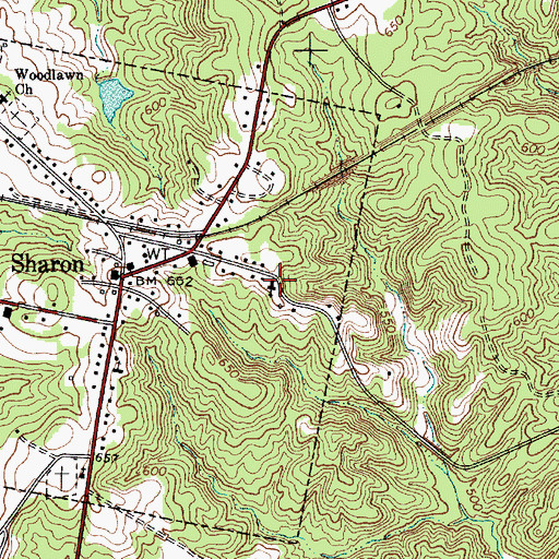 Topographic Map of Sharon United Methodist Church, SC