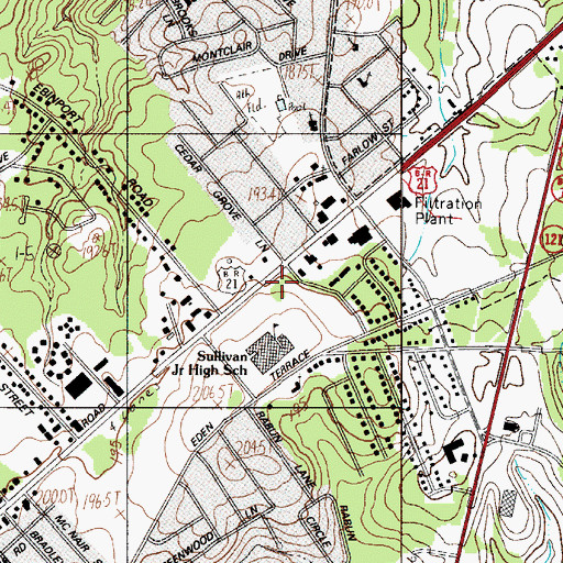 Topographic Map of Shaw Brothers Shopping Center, SC