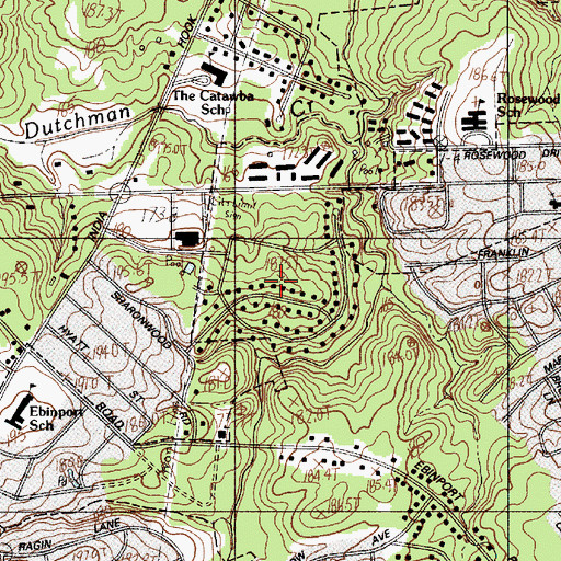 Topographic Map of Shiland Hills, SC