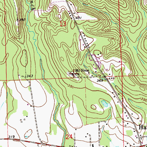 Topographic Map of Mount Sinai Church, AL