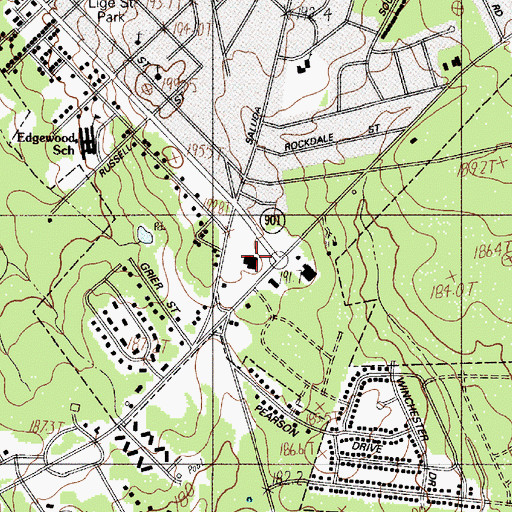 Topographic Map of Southgate Shopping Center, SC