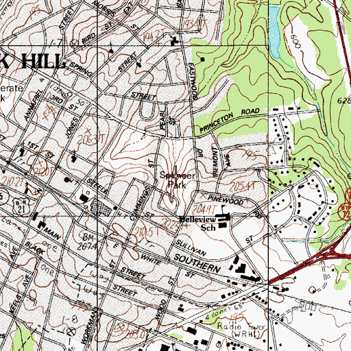 Topographic Map of Spencer Park, SC