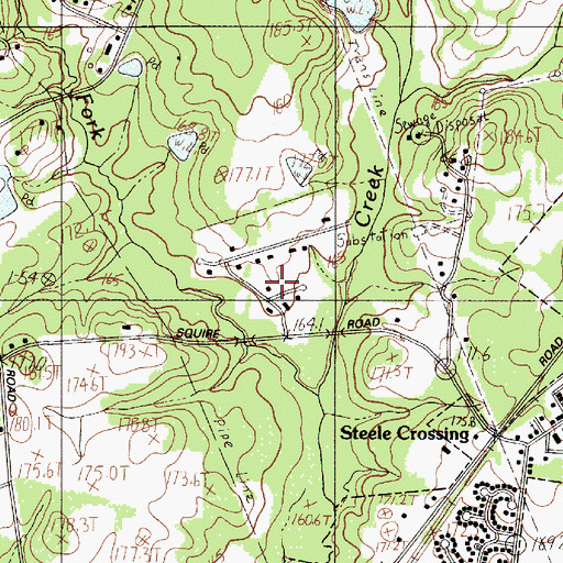 Topographic Map of Squire Estates, SC