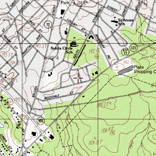 Topographic Map of Stoneybrook Estates, SC