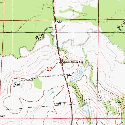 Topographic Map of Mount Sinai Church, AL