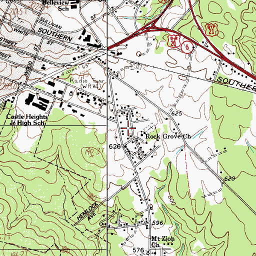 Topographic Map of Sunrise Acres, SC