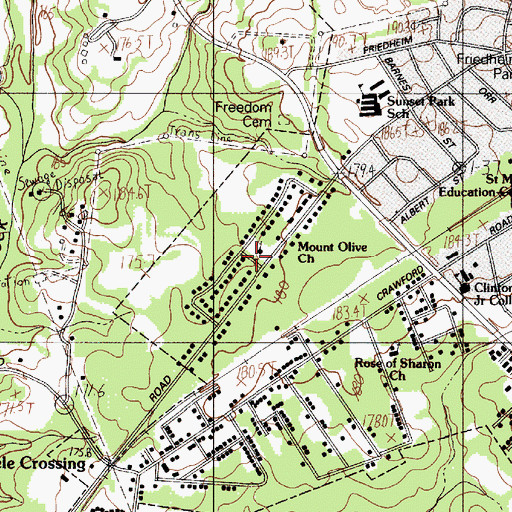 Topographic Map of Sunset Acres, SC