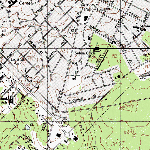 Topographic Map of Sylvia Circle Baptist Church, SC