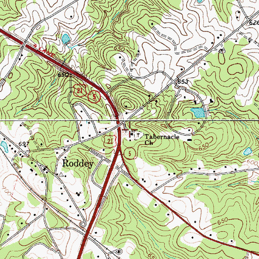 Topographic Map of Tabernacle School (historical), SC