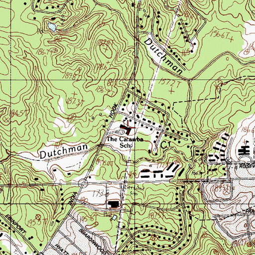 Topographic Map of The Catawba School, SC