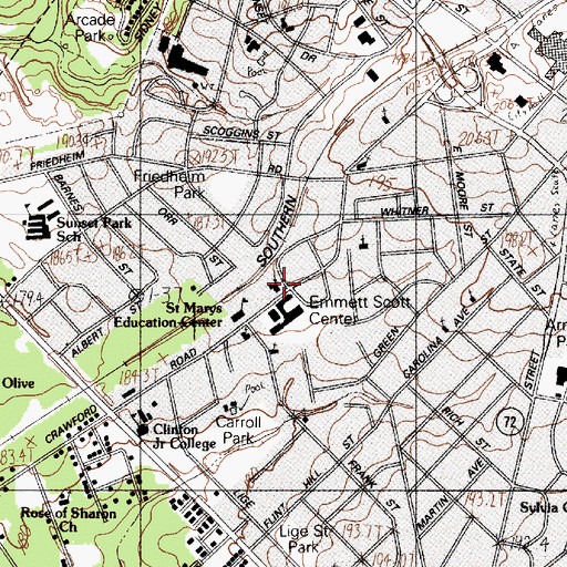 Topographic Map of Trinity Baptist Church, SC